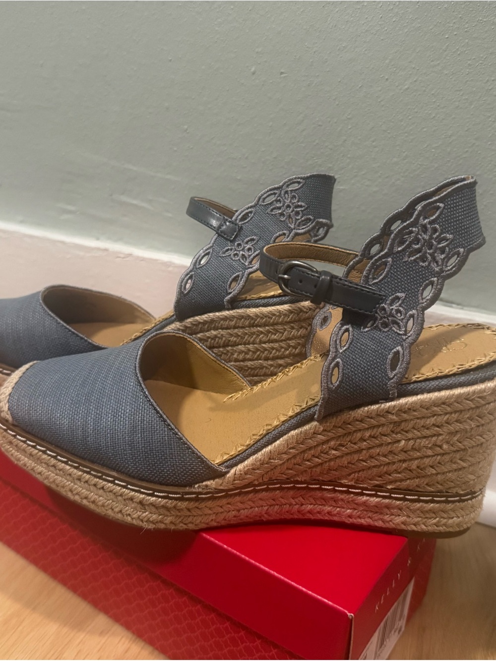 Wedge Espadrille Sandals in Denim Blue - Women's